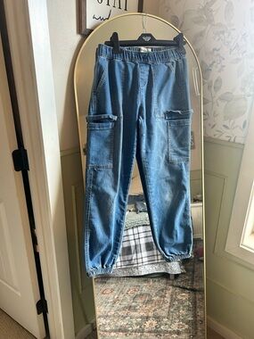 No Boundaries Blue Relaxed Cargo Jogger Jeans